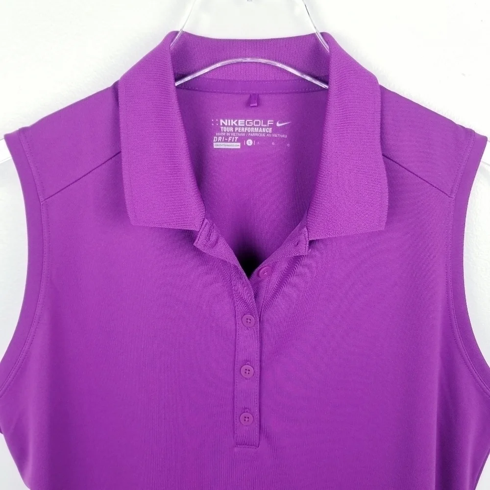 Nike Golf Dri-Fit Tour Performance Purple Sleeveless Top size Large